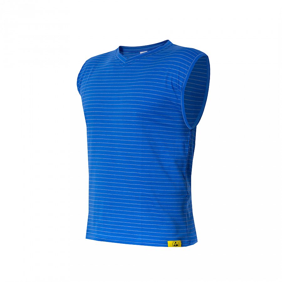 Tričko PXT Antistatic wear stř.modré bez rukávů "V" 160 g/m2, vel. M - Obrázek Tričko PXT Antistatic wear stř.modré bez rukávů "V" 160 g/m2, vel. M - Obrázek